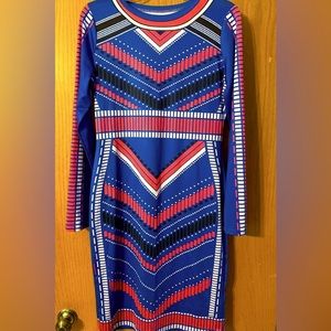 Long sleeve dress bright colors never worn size L
